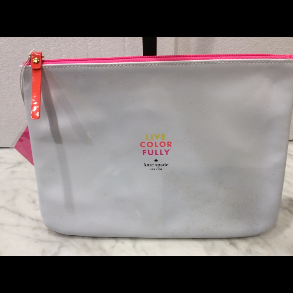 Kate Spade Makeup Bag/ Clutch “ LIVE COLOR FULLY”